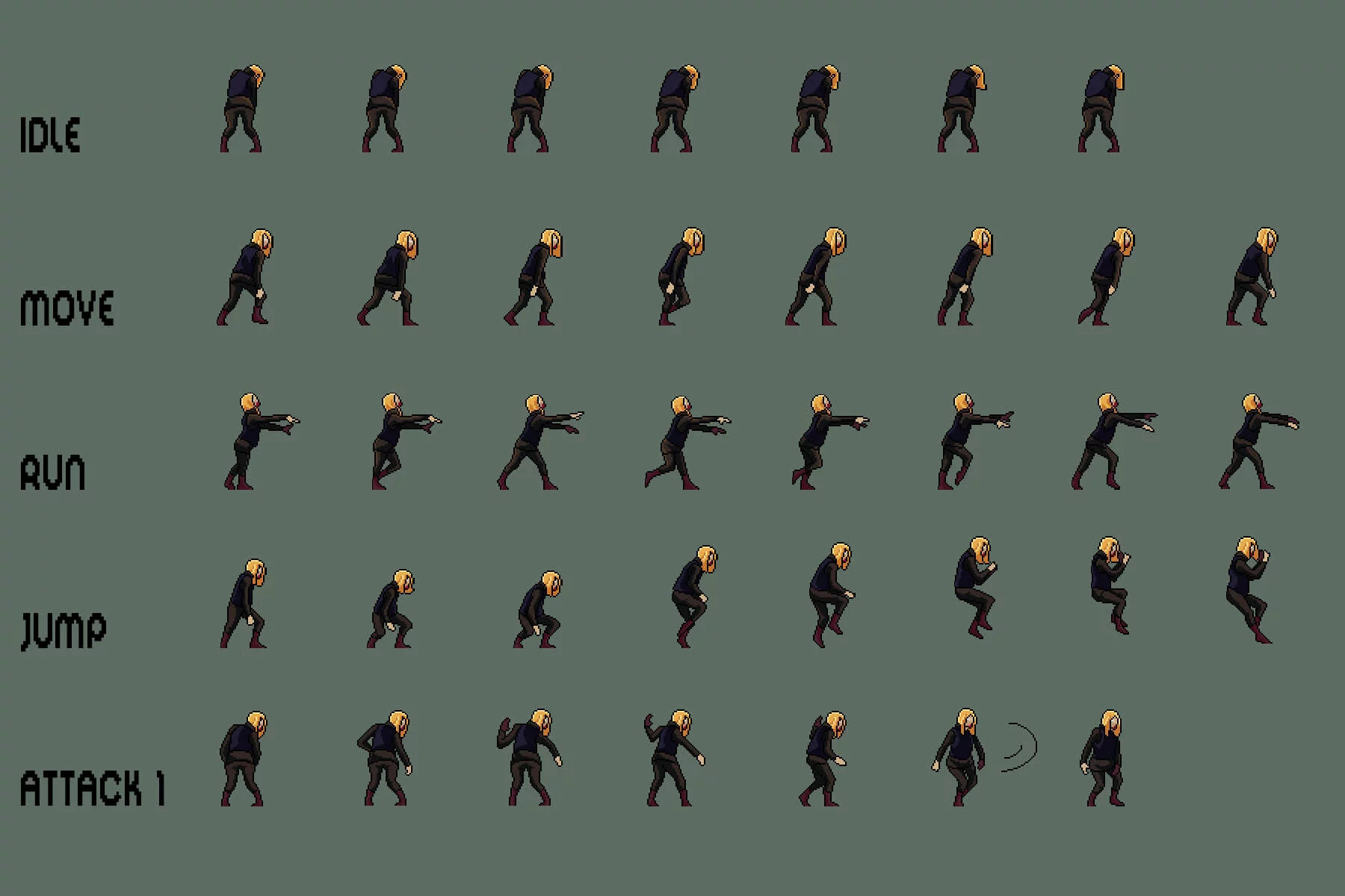 Soldier Zombie Character Sprite Sheets Pixel Art