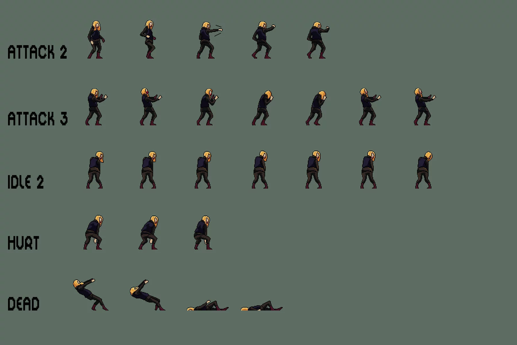 Soldier Zombie Character Sprite Sheets Pixel Art