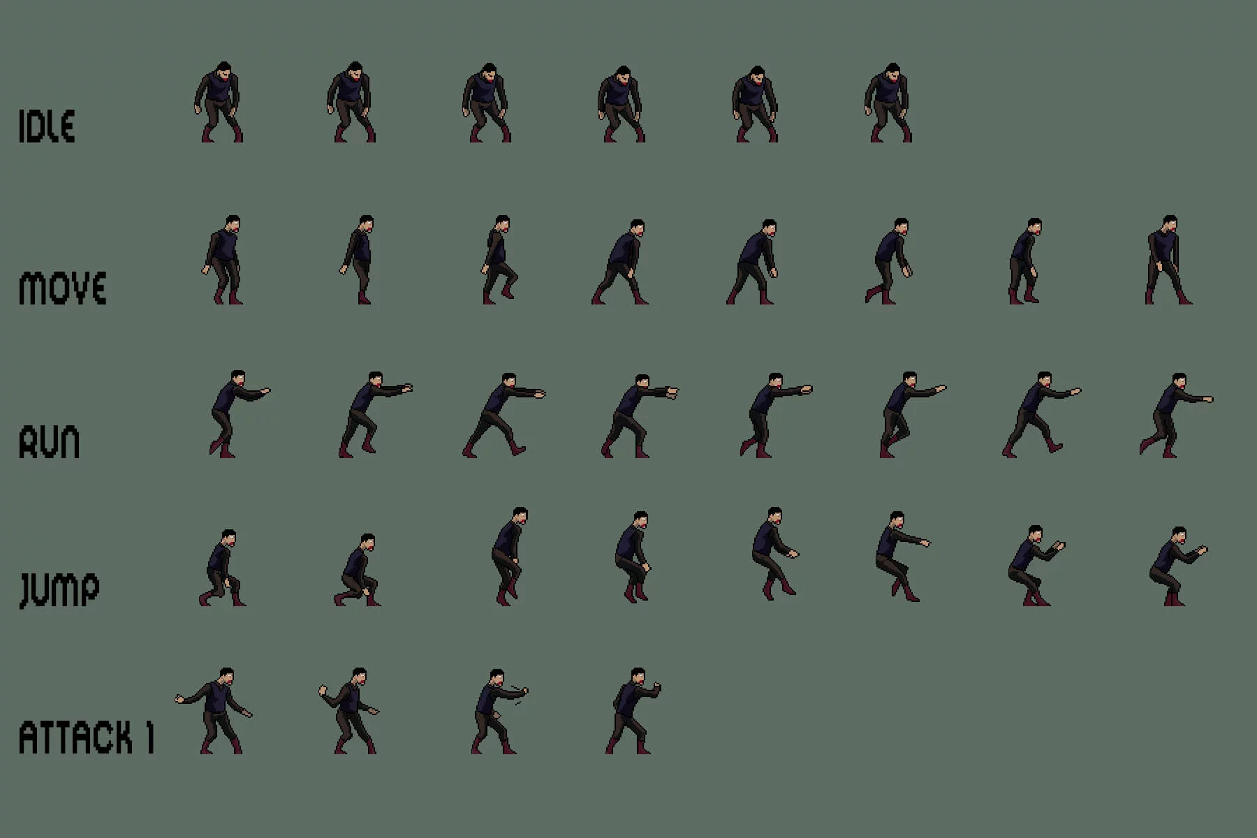 Soldier Zombie Character Sprite Sheets Pixel Art