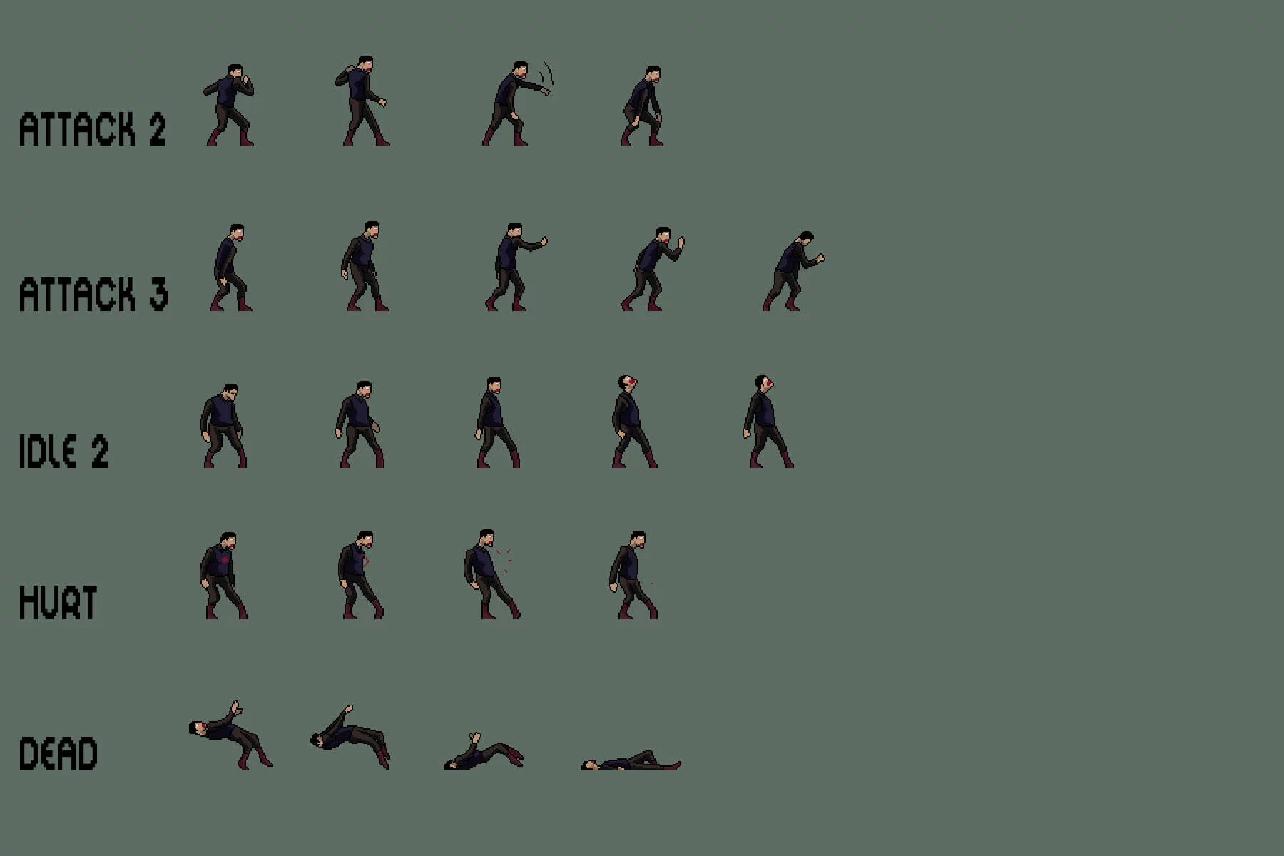 Soldier Zombie Character Sprite Sheets Pixel Art