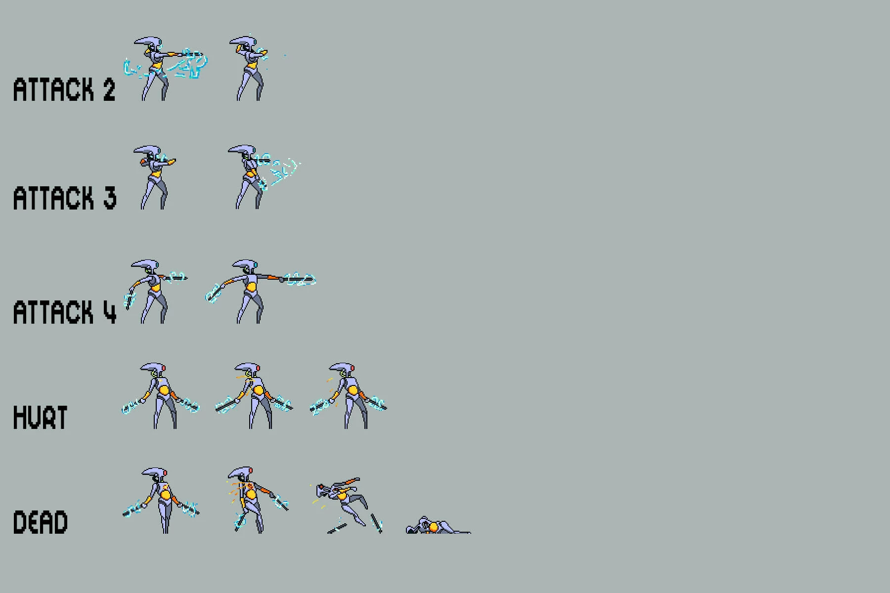 Robot Pixel Art Sprite Sheets