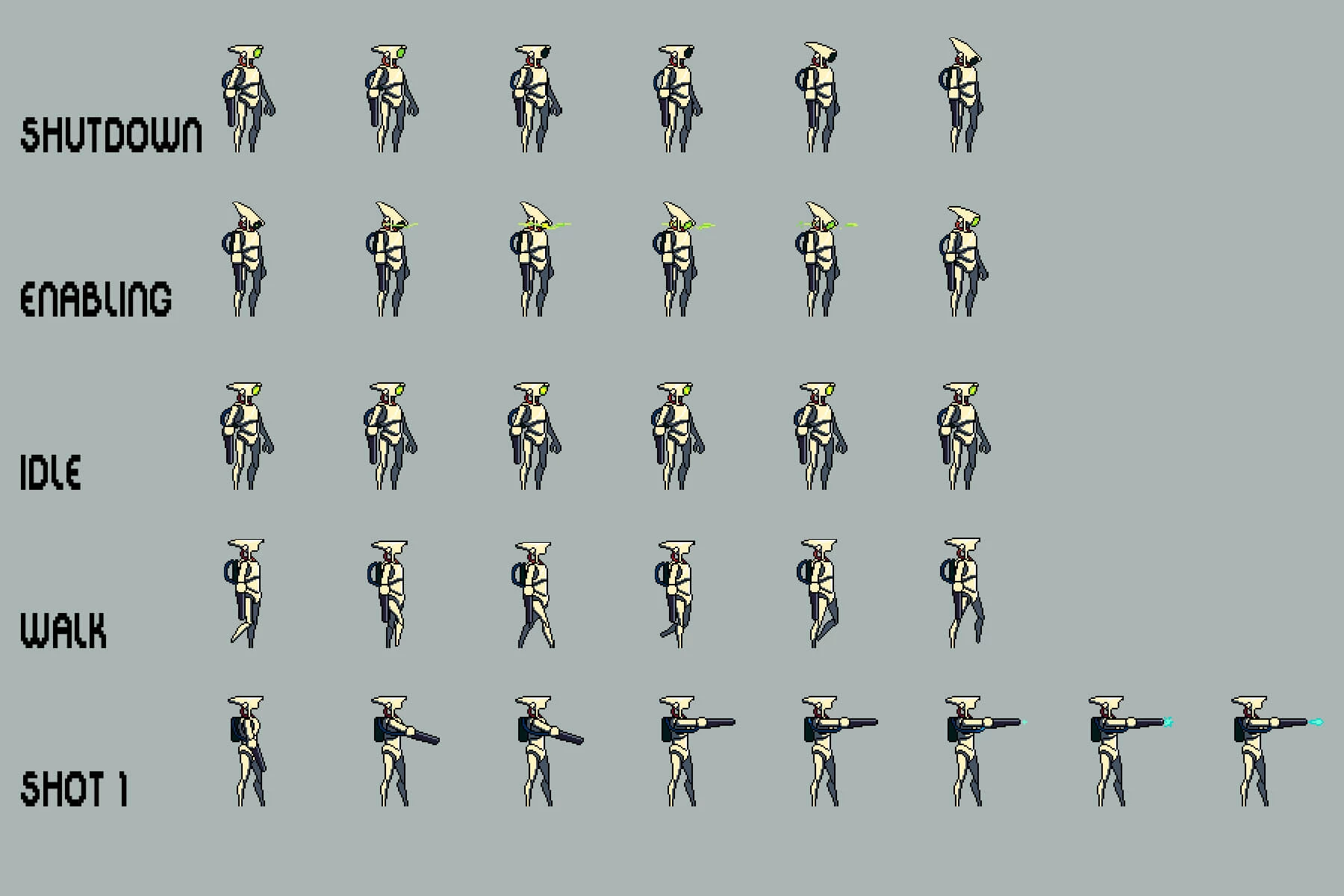 Robot Pixel Art Sprite Sheets