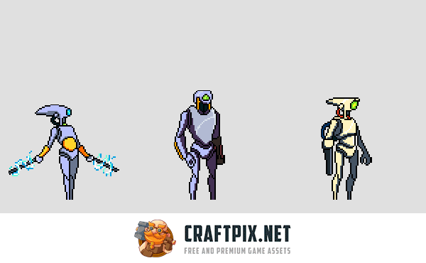 Robot Pixel Art Sprite Sheets
