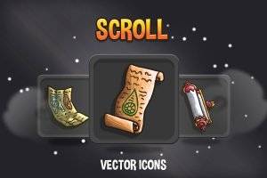 Scroll RPG Icons：48个256×256矢量卷轴图标集