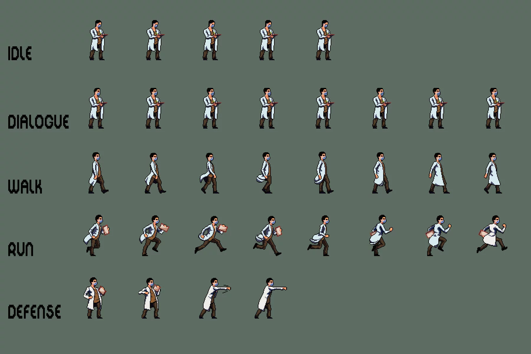 Doctors Pixel Art Character Sprite Sheets Pack