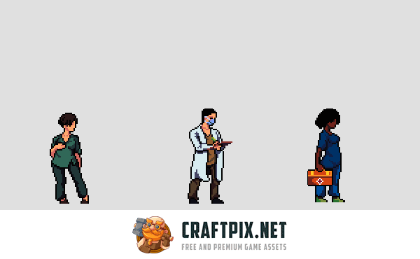 Doctors Pixel Art Character Sprite Sheets Pack