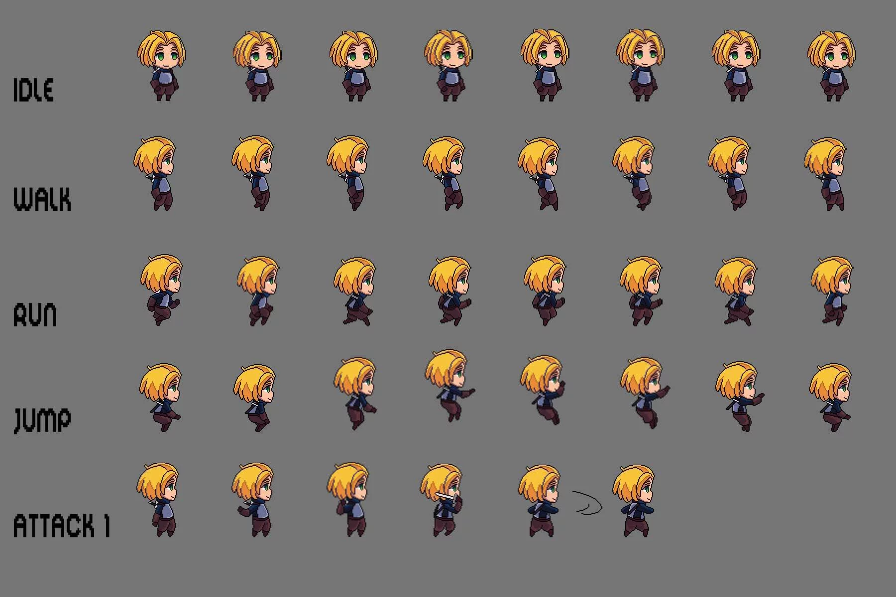 Fantasy Chibi Male Sprites Pixel Art