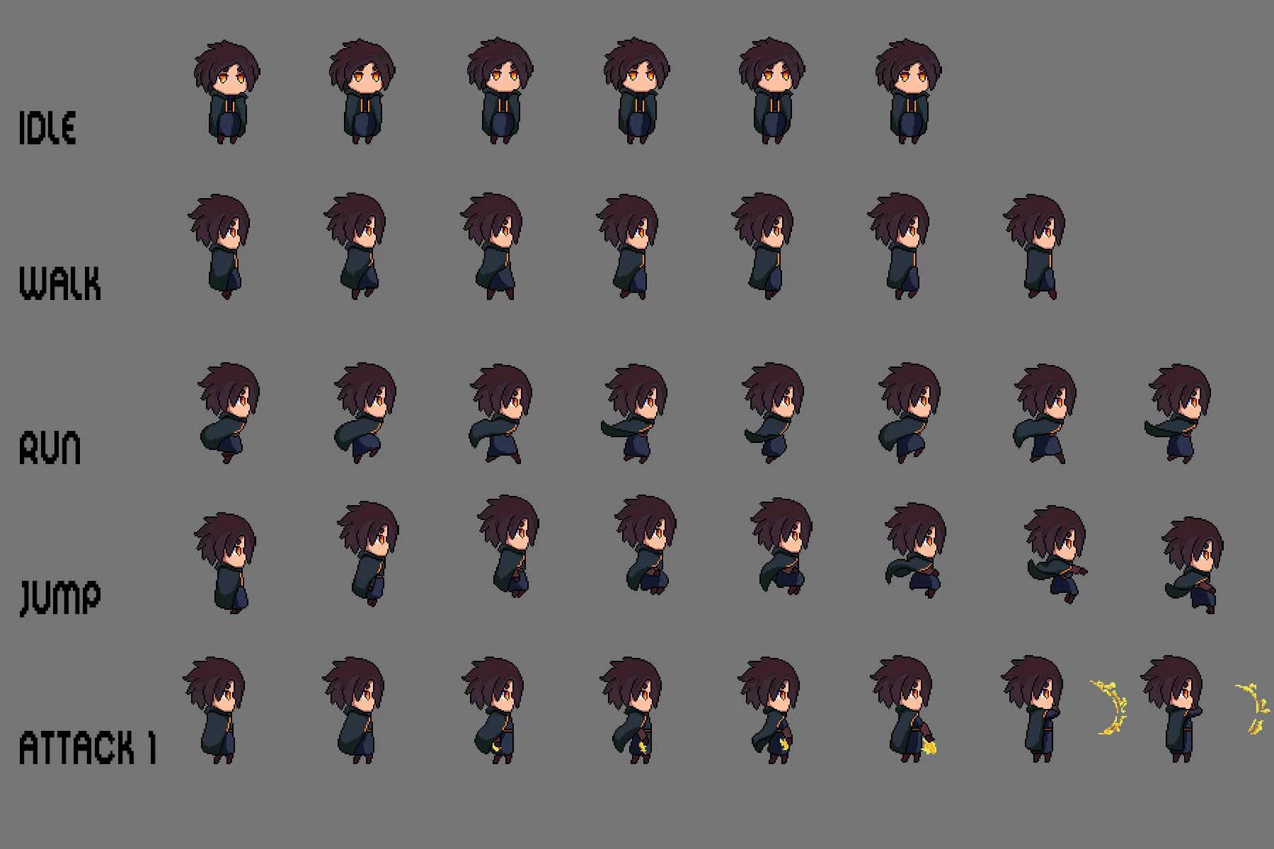 Fantasy Chibi Male Sprites Pixel Art