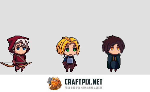 Fantasy Chibi Male Sprites Pixel Art