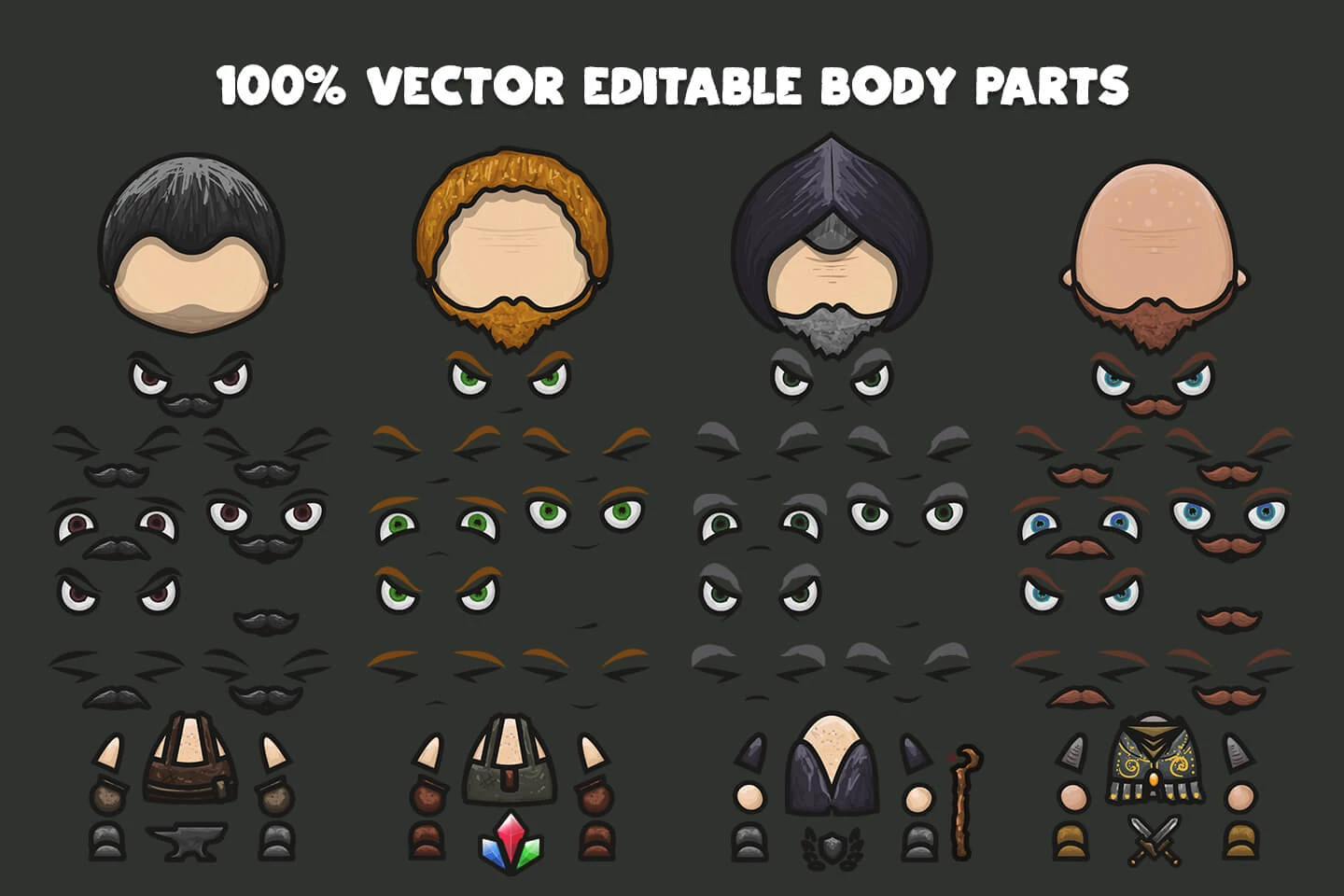 NPC Character Pack: Blacksmith, Jeweler, Sage, Warlord
