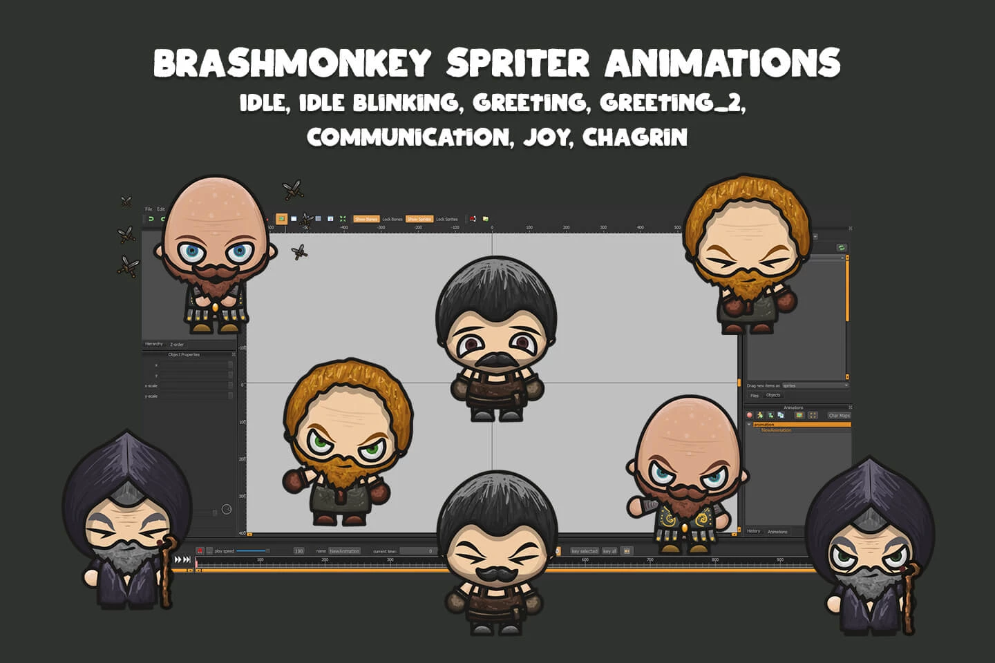 NPC Character Pack: Blacksmith, Jeweler, Sage, Warlord