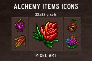 炼金物品像素图标集：48个32×32 RPG素材
