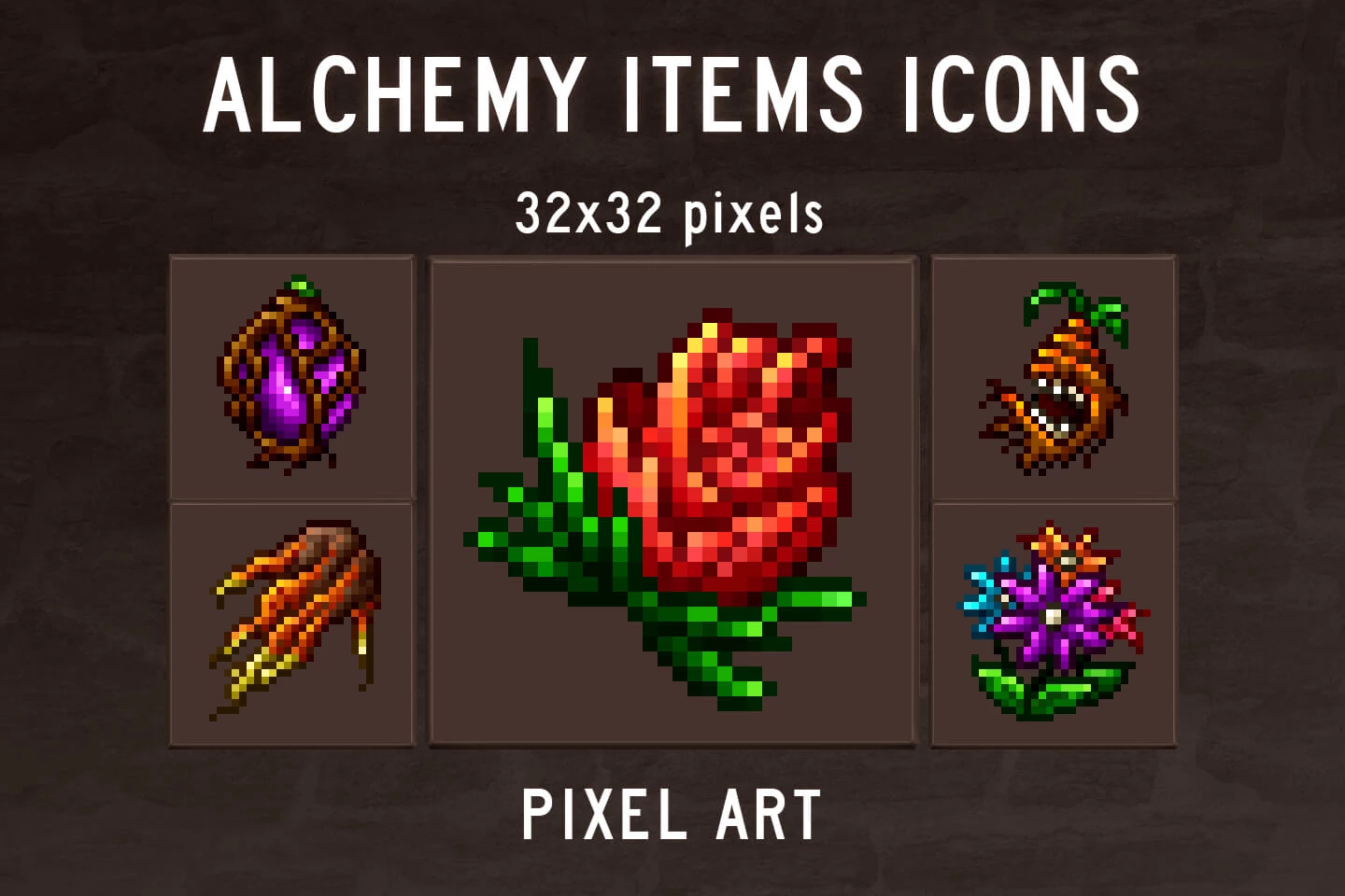 Alchemy Items Pixel Art Icons
