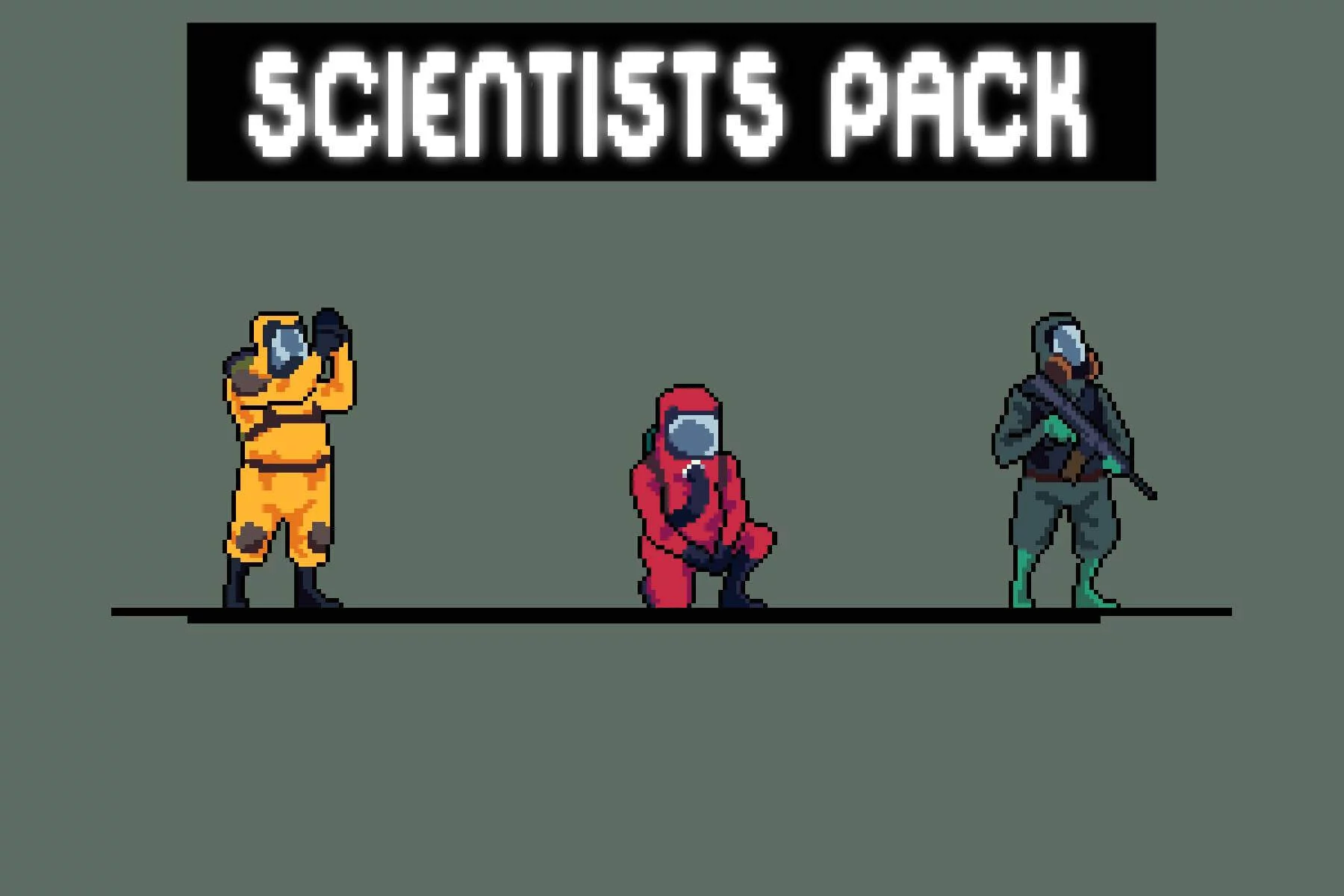 The Scientists Pixel Art Character Sprite Sheet Pack