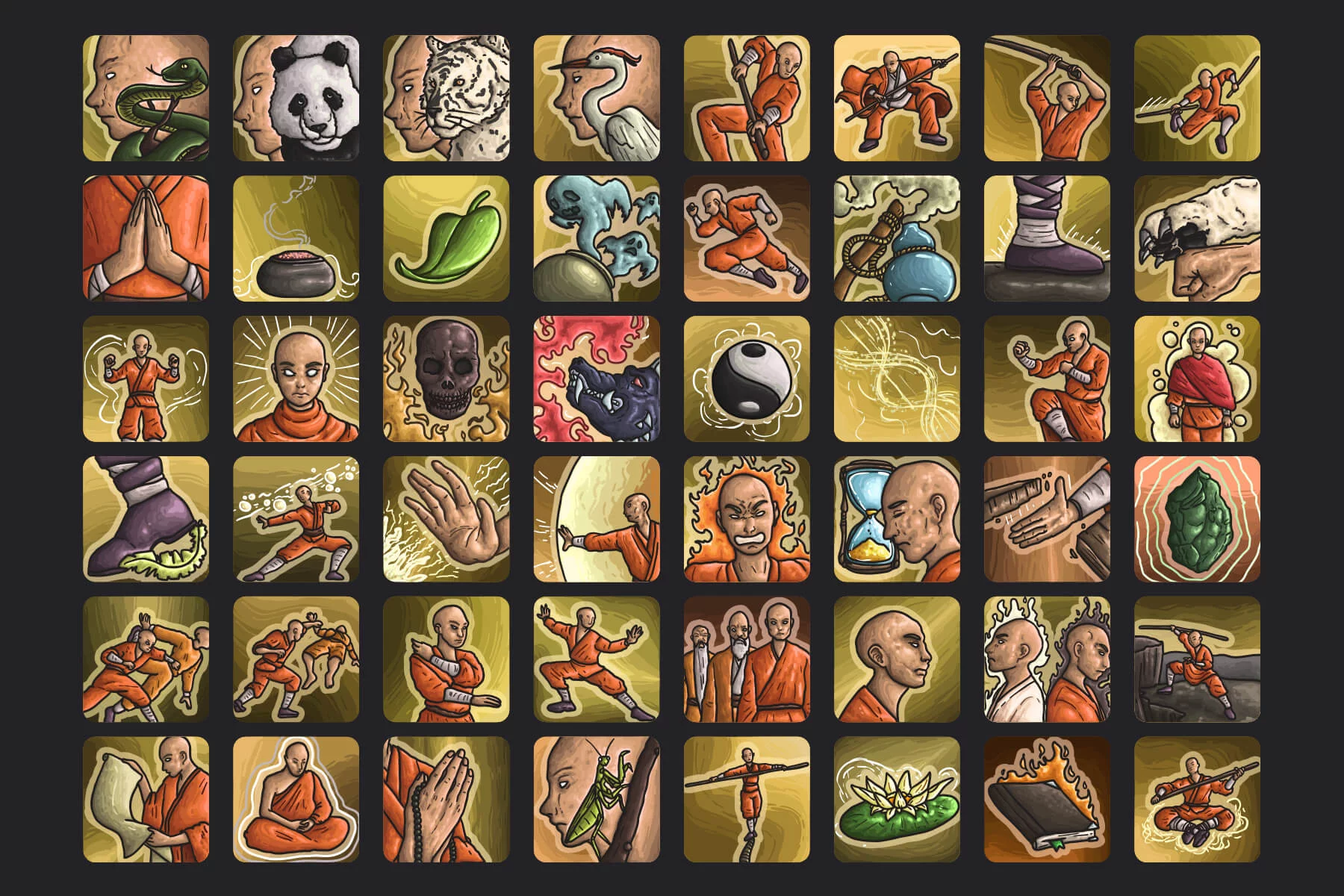 Monk Skills Icon Pack