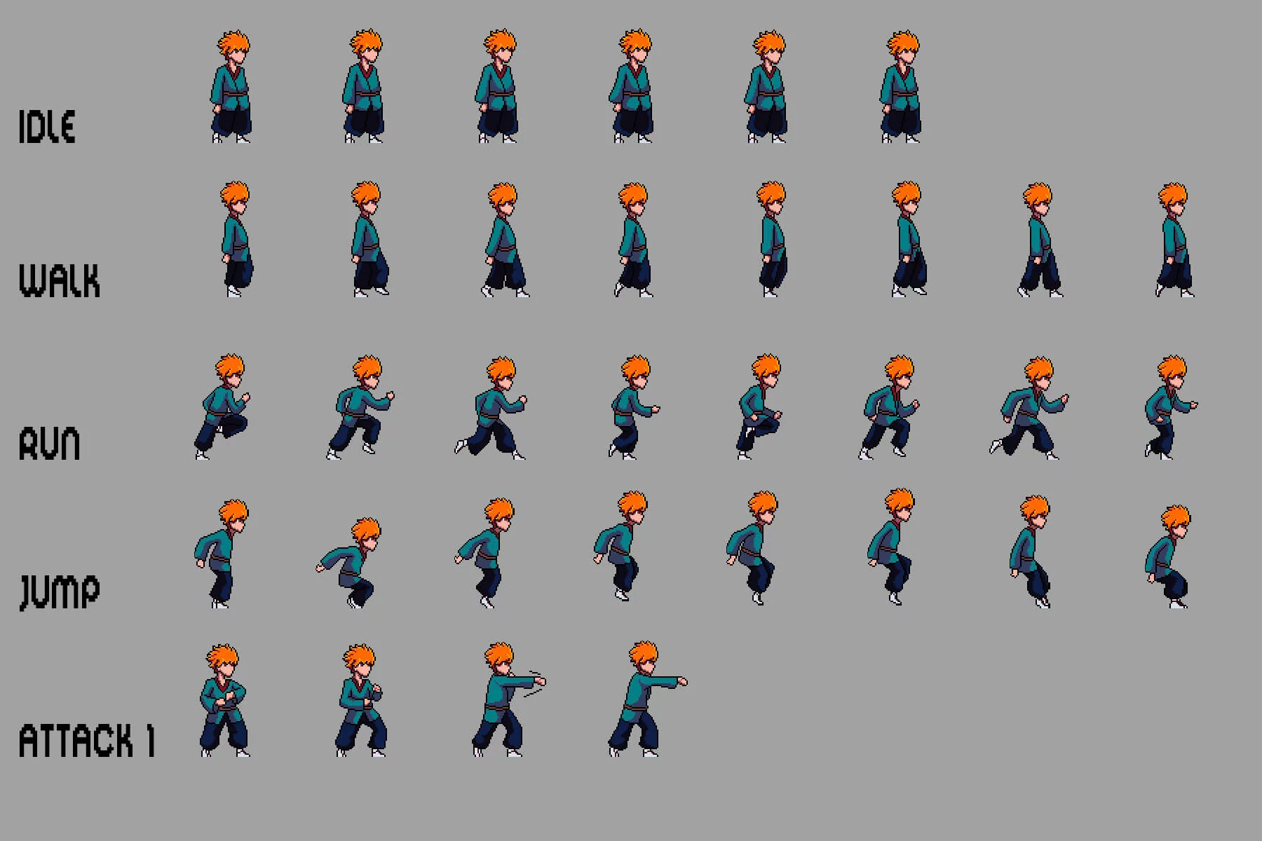 Shinobi Sprites Pixel Art