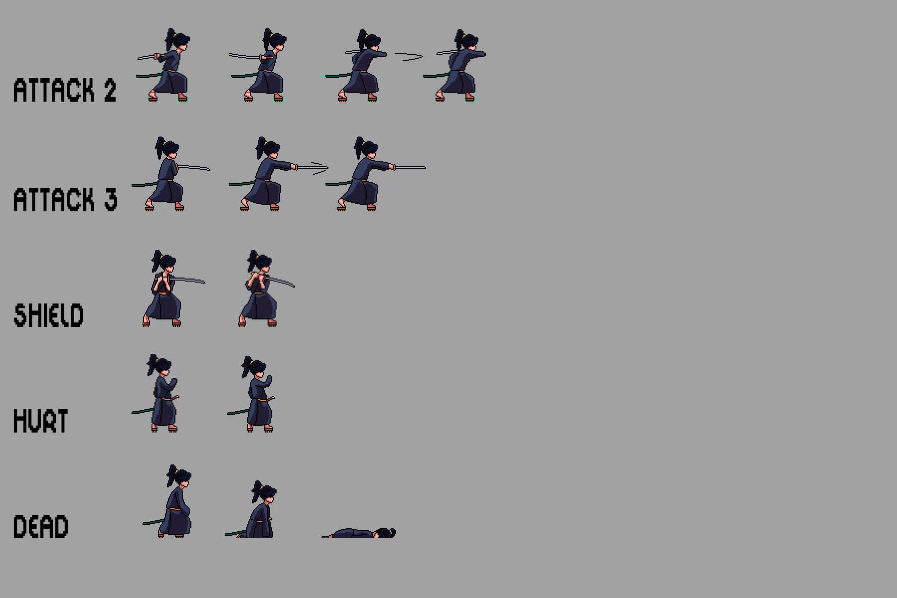 Shinobi Sprites Pixel Art