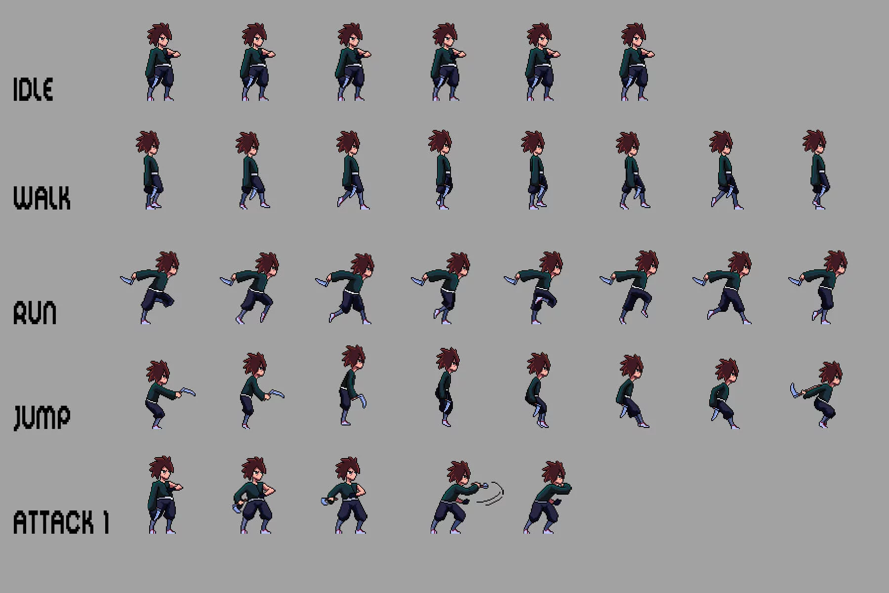 Shinobi Sprites Pixel Art