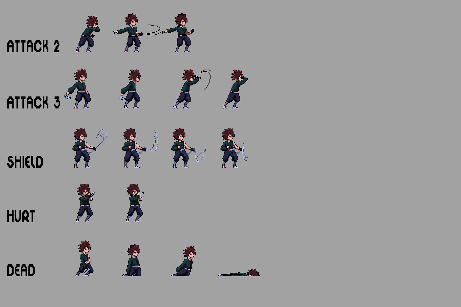 Shinobi Sprites Pixel Art