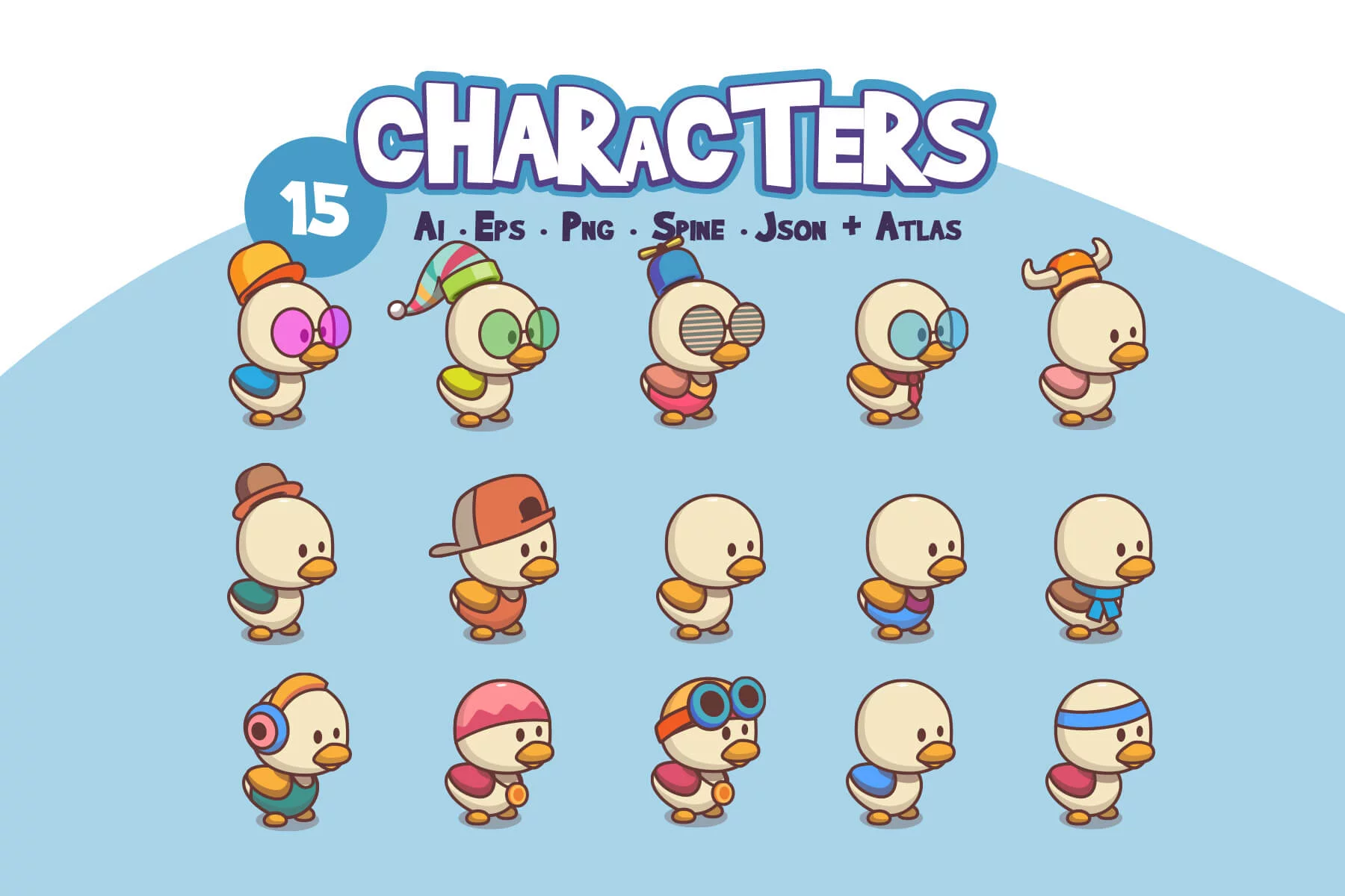 Cute Duckling Game Character Sprites