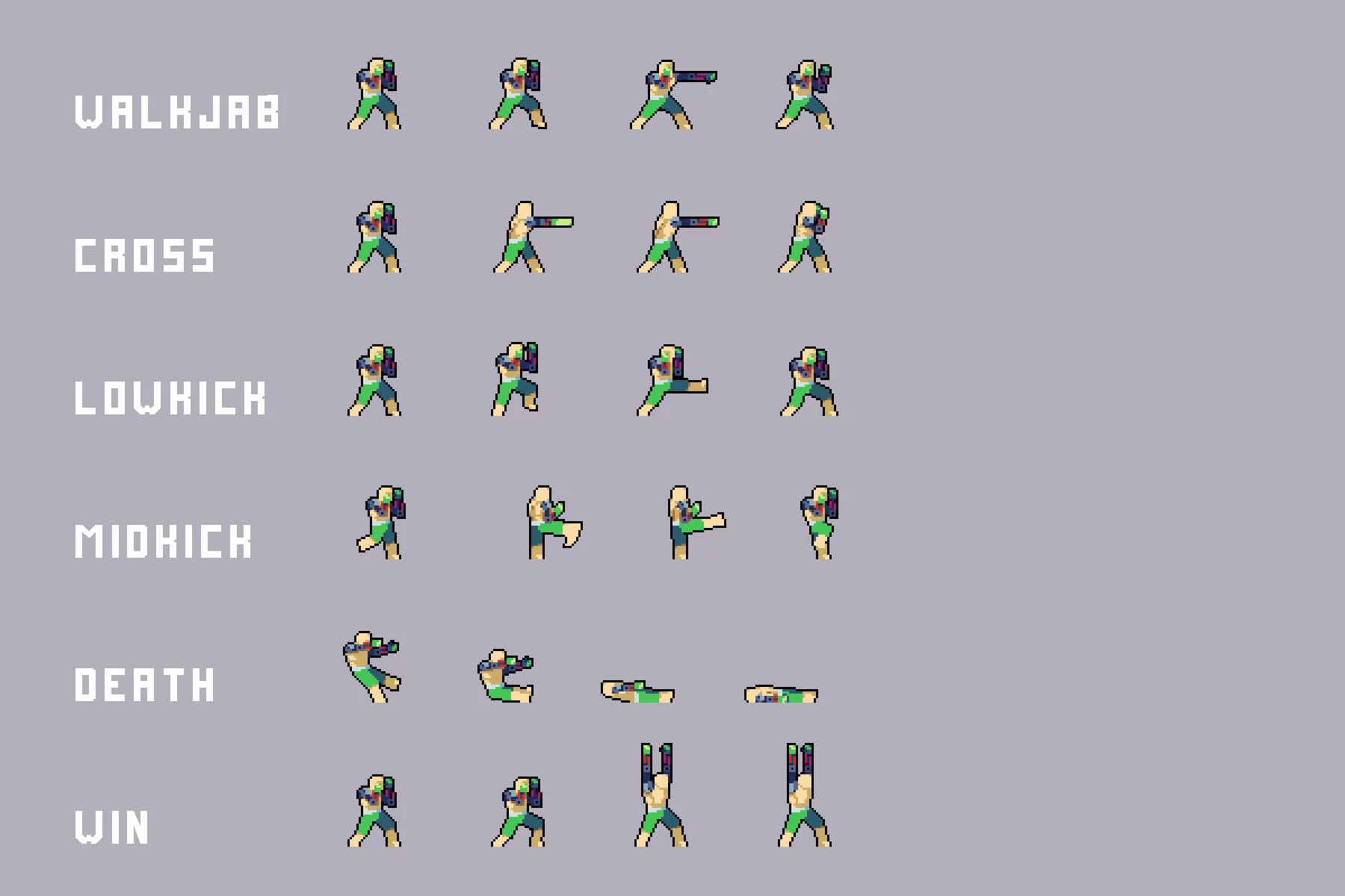 Pixel Fighters Asset Pack for Cyberpunk