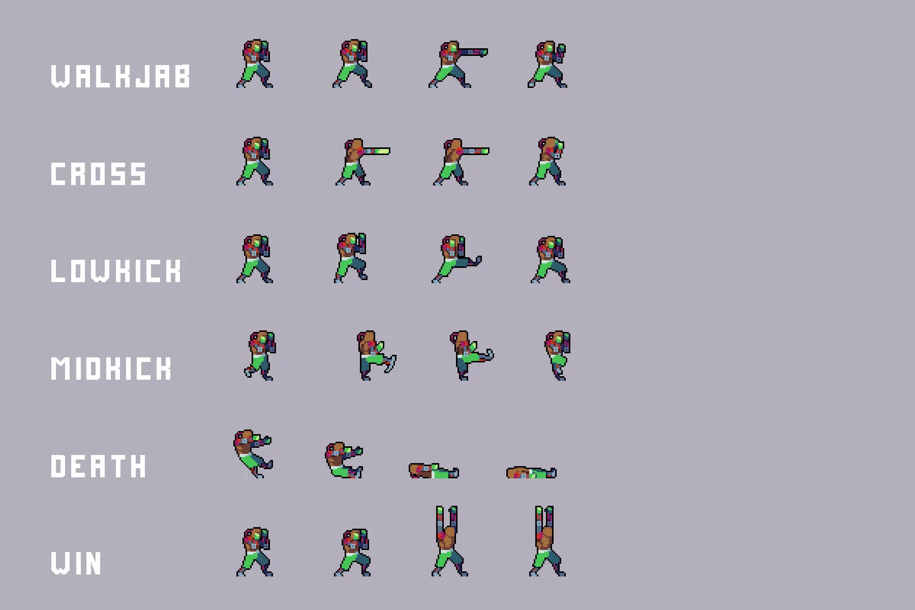 Pixel Fighters Asset Pack for Cyberpunk