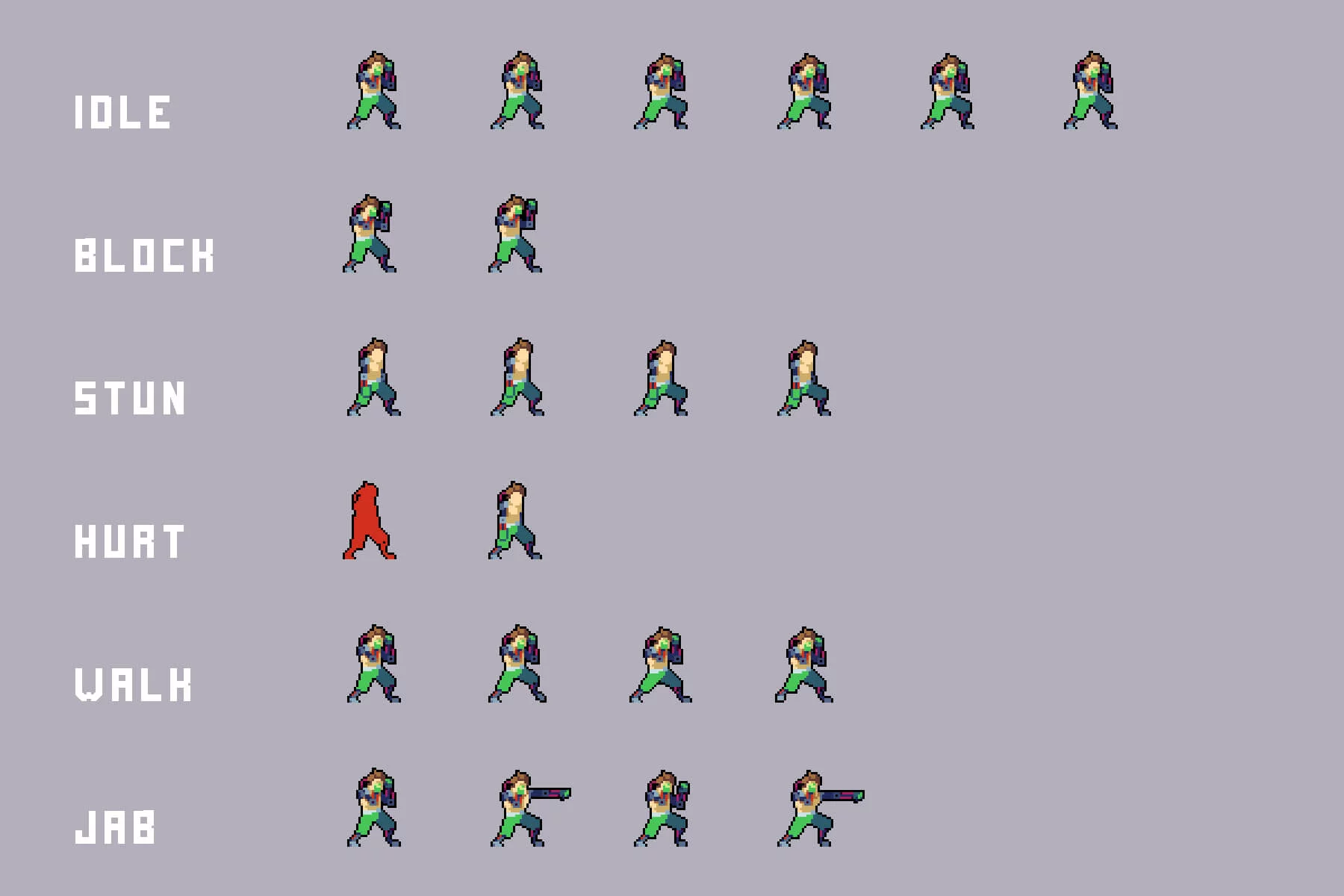 Pixel Fighters Asset Pack for Cyberpunk