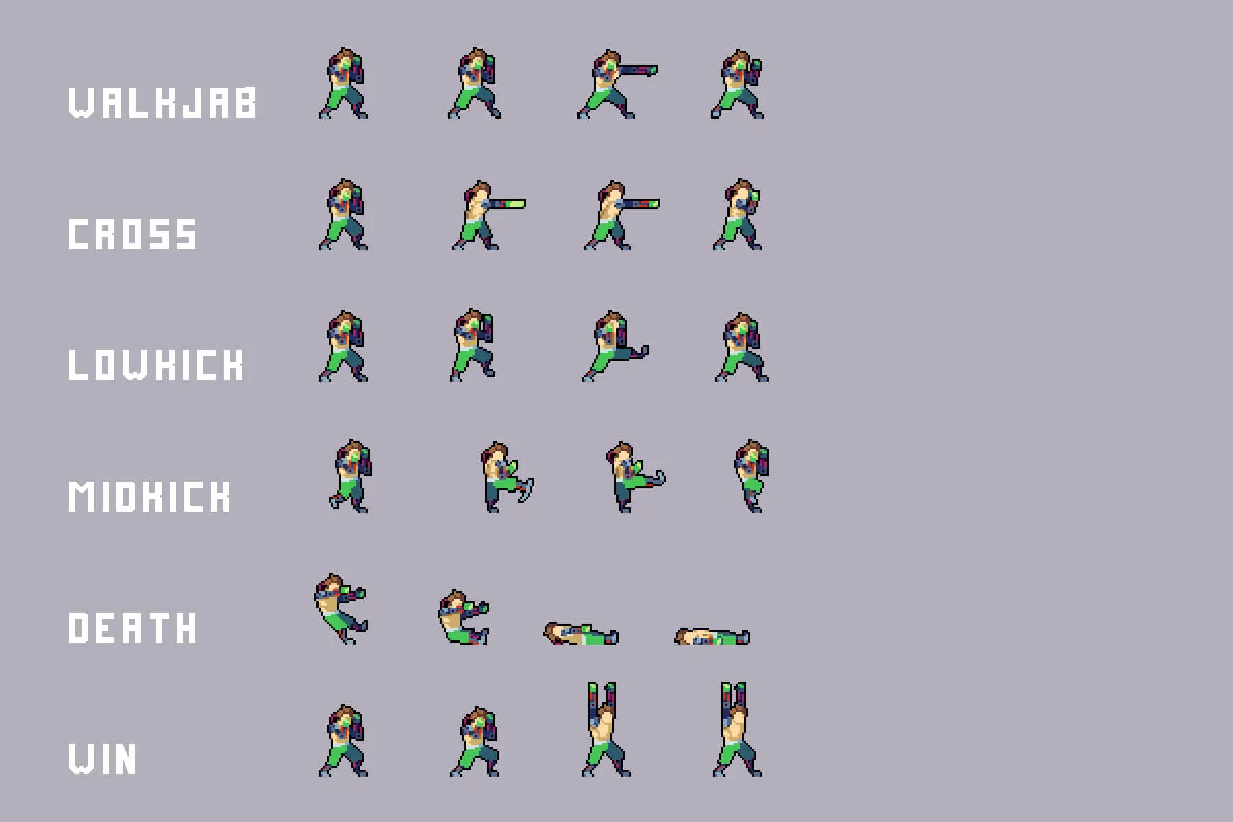 Pixel Fighters Asset Pack for Cyberpunk