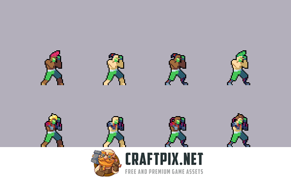 Pixel Fighters Asset Pack for Cyberpunk