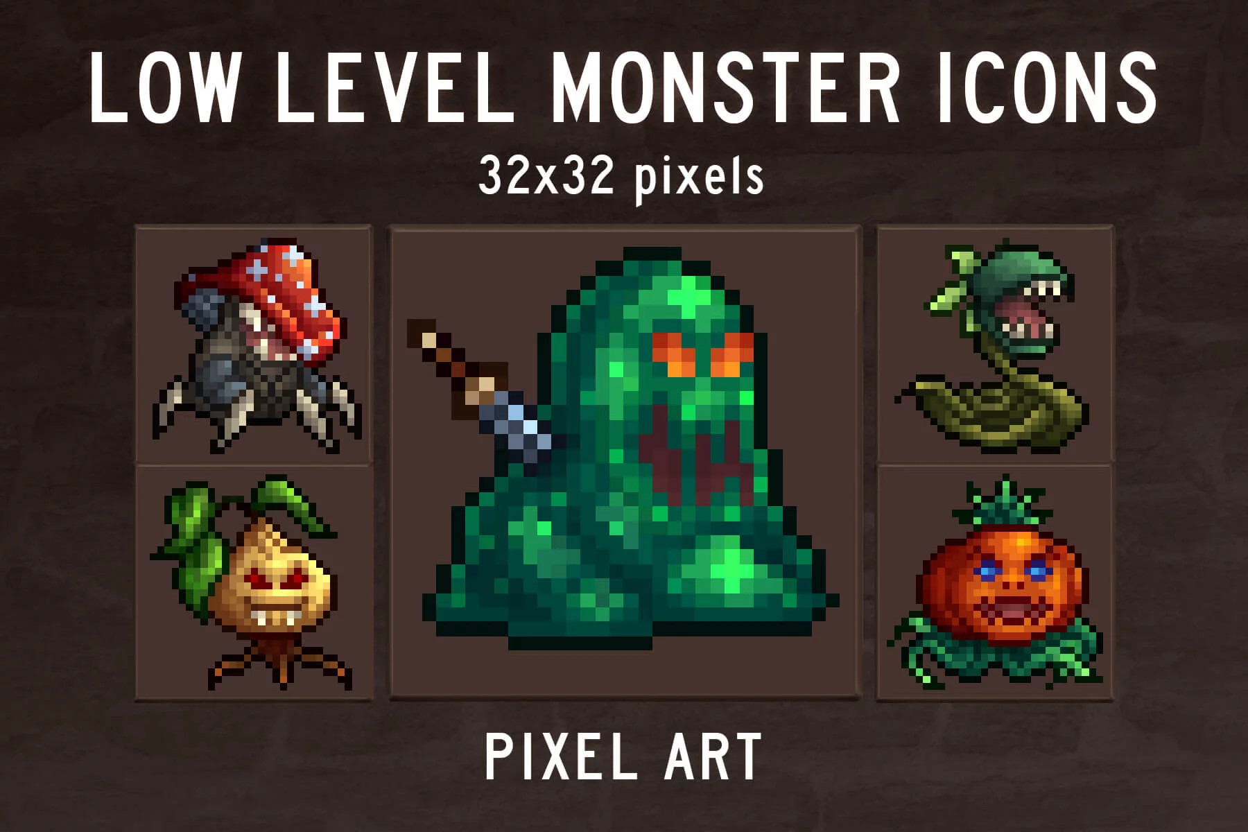 Low Level Monsters Pixel Icons 32×32