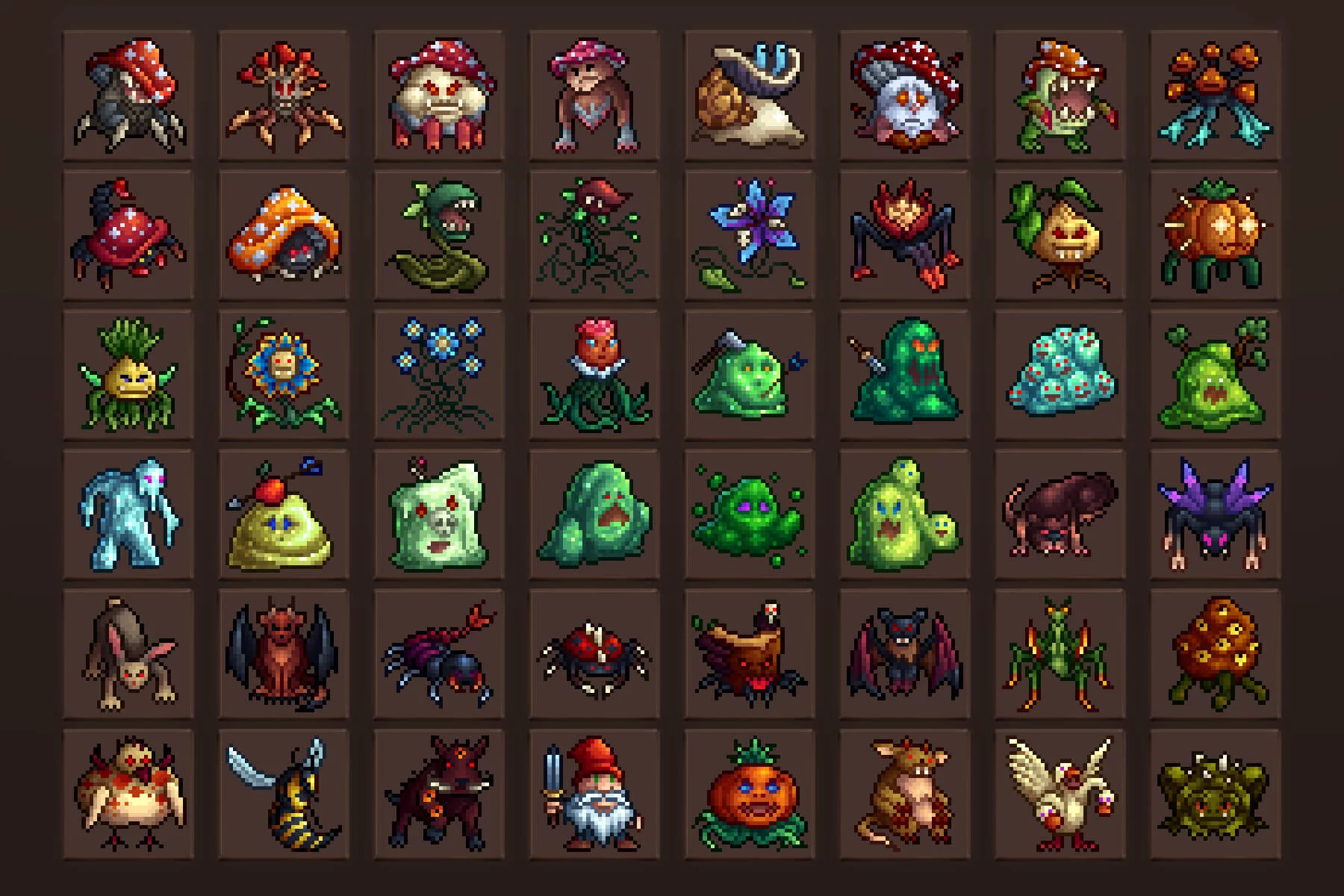 Low Level Monsters Pixel Icons 32×32