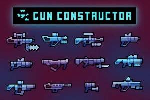 枪械构造像素艺术：2D RPG平台游戏武器部件素材包
