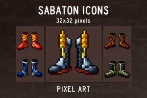 Sabaton像素风图标集：32×32盔甲图标48枚