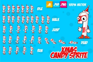 Xmas Candy Character Sprites