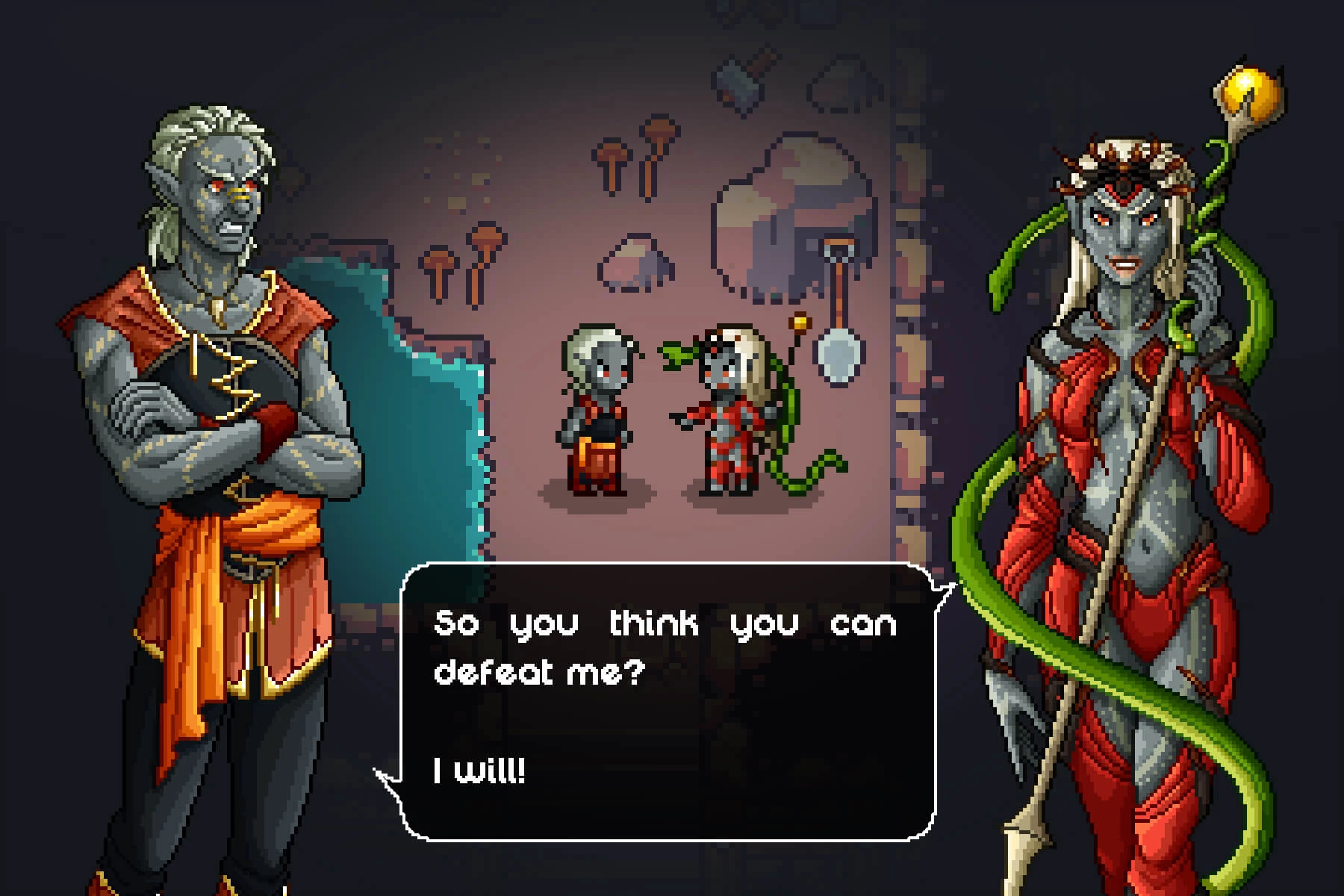 Dark Elf Characters Pixel Art