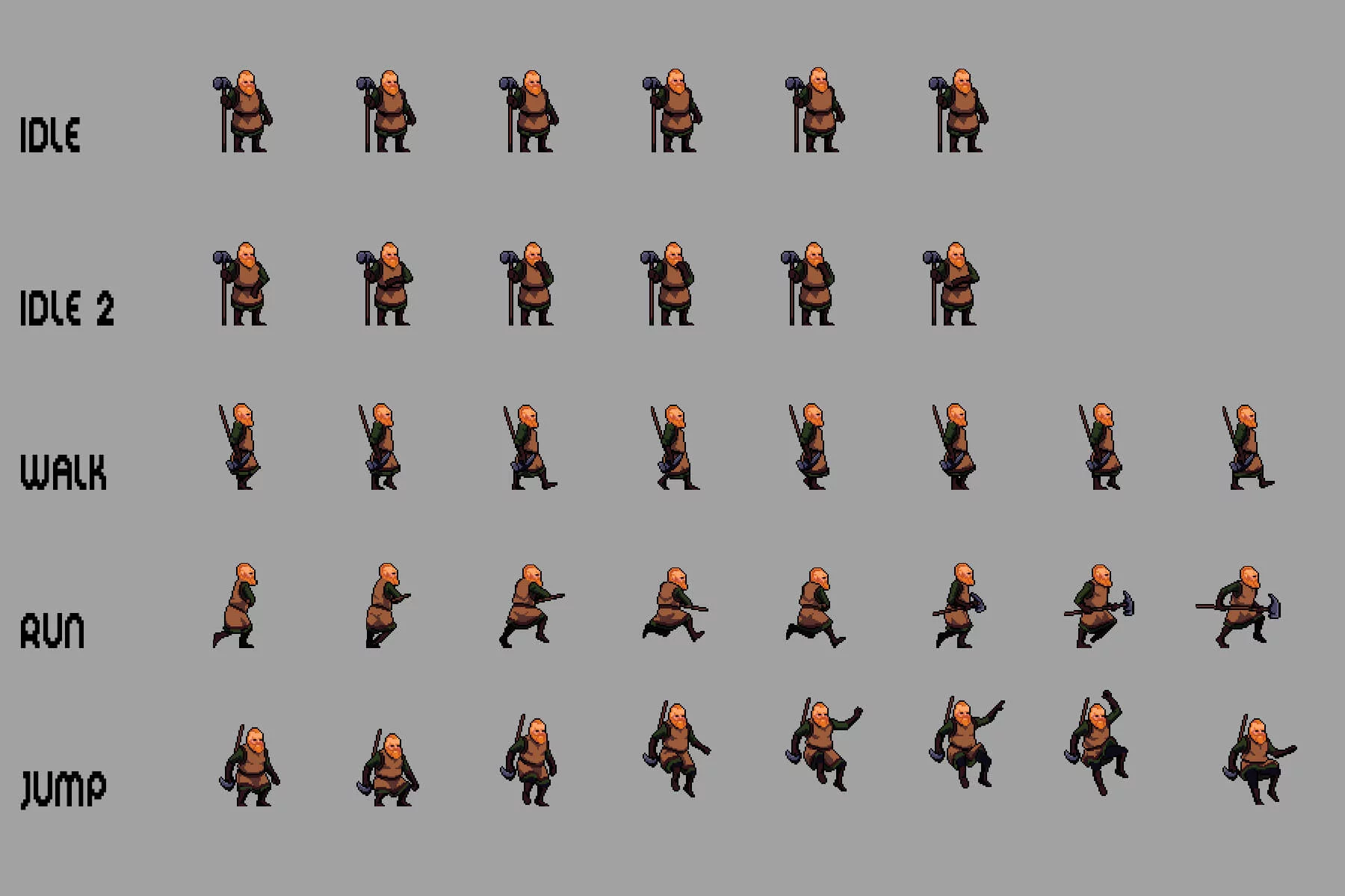 Dwarf 2D Pixel Art Sprite Pack