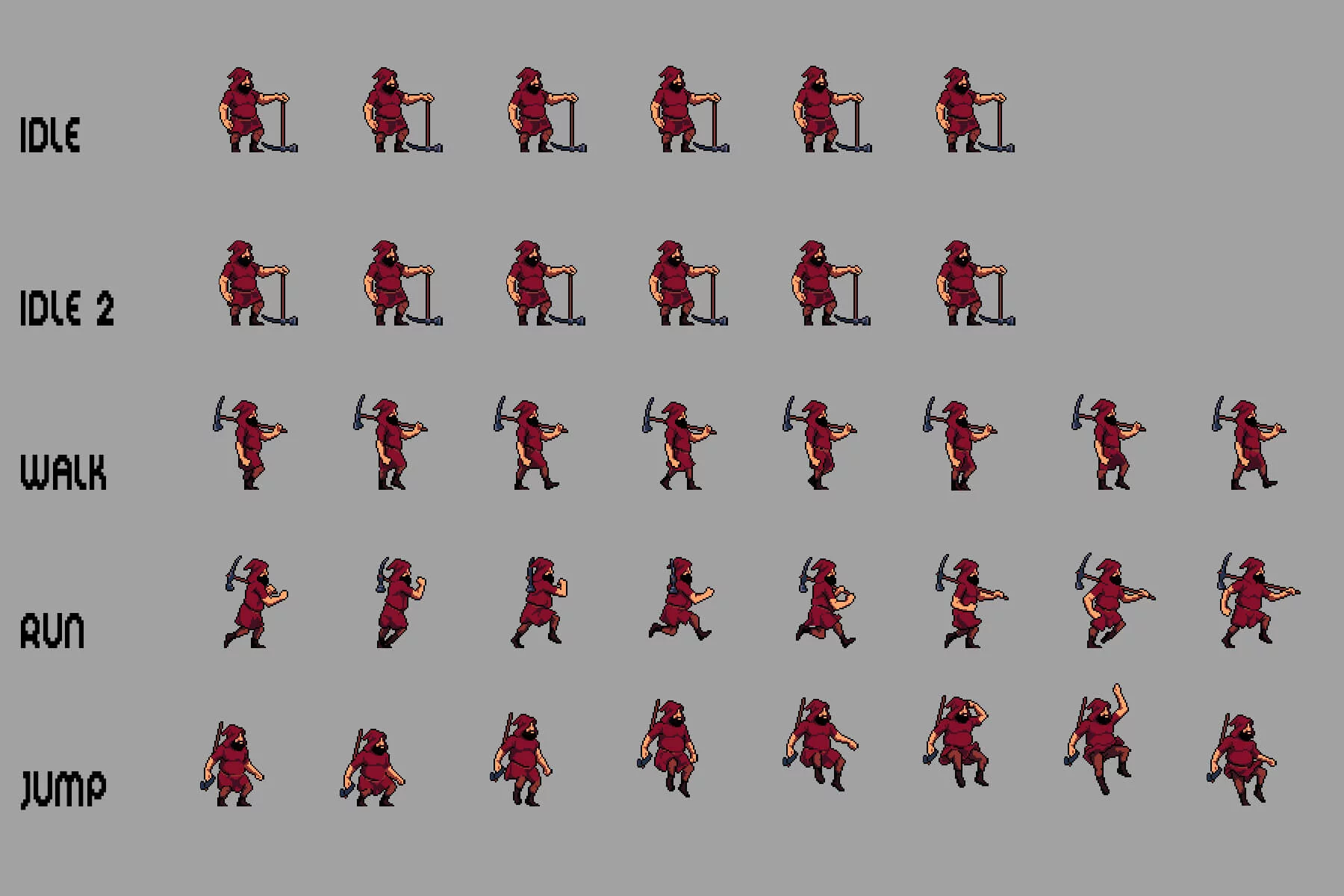 Dwarf 2D Pixel Art Sprite Pack