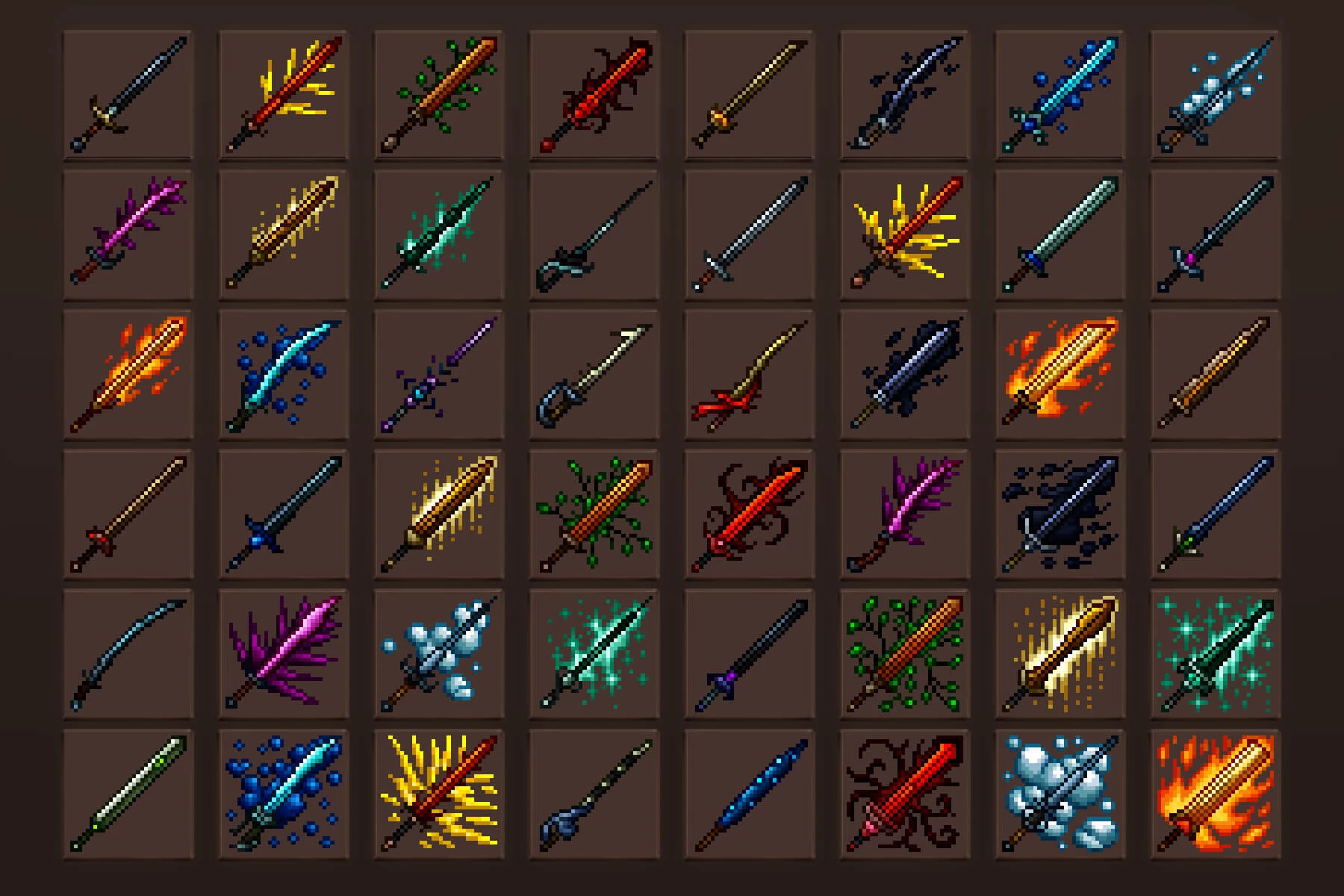 Sword RPG Icons Pixel Art