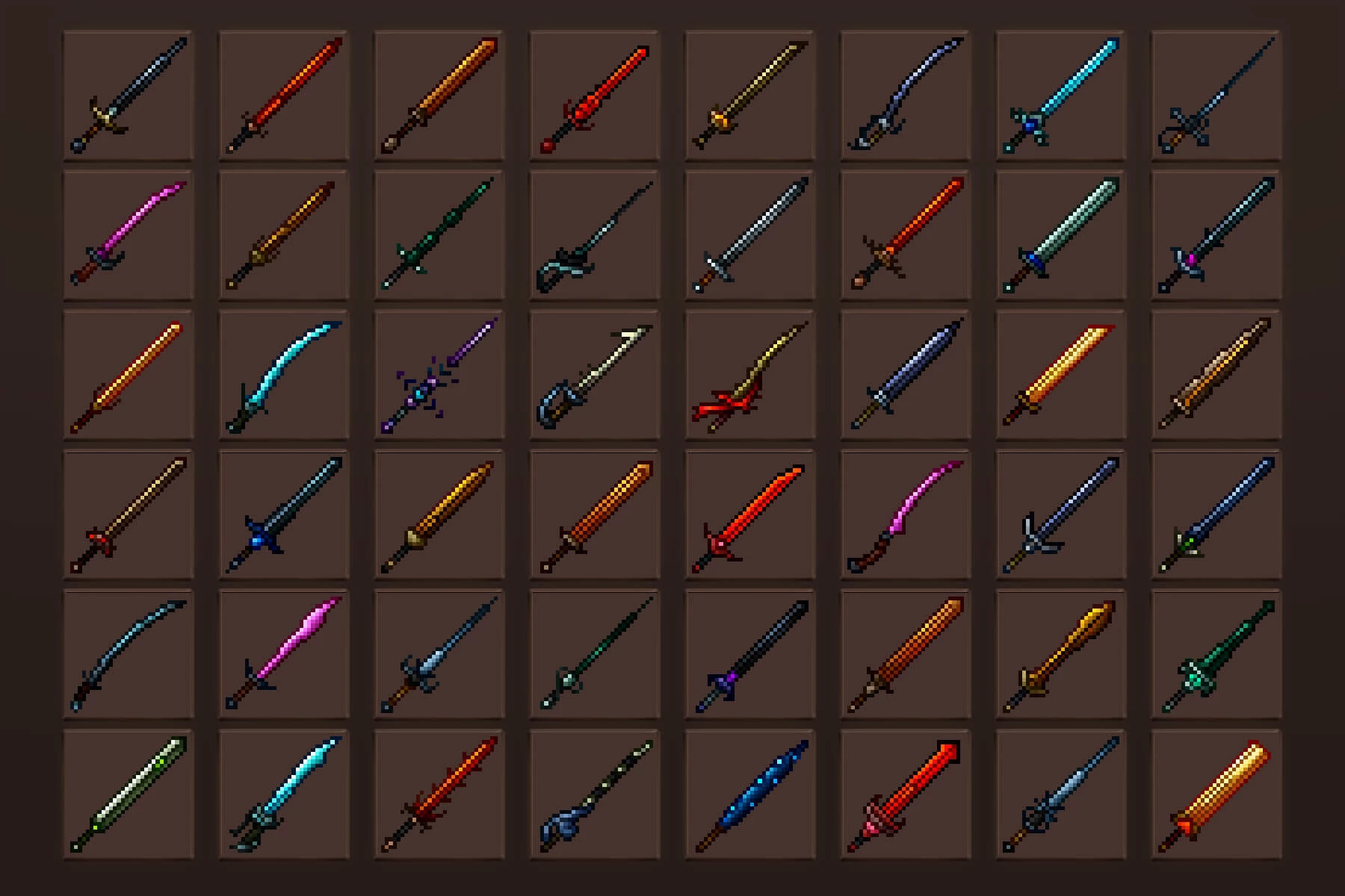 Sword RPG Icons Pixel Art