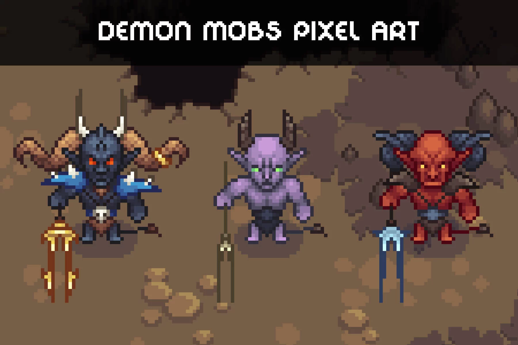 Demons 4-Direction Pixel Character Sprite Pack