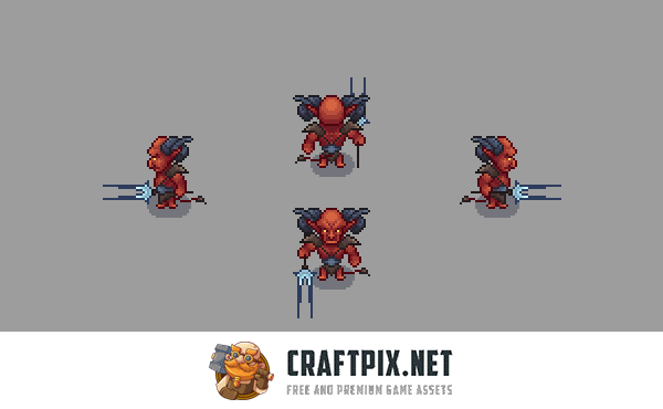 Demons 4-Direction Pixel Character Sprite Pack