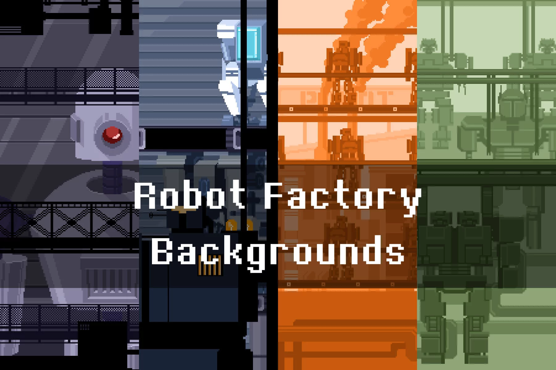 Robot Factory Pixel Game Backgrounds