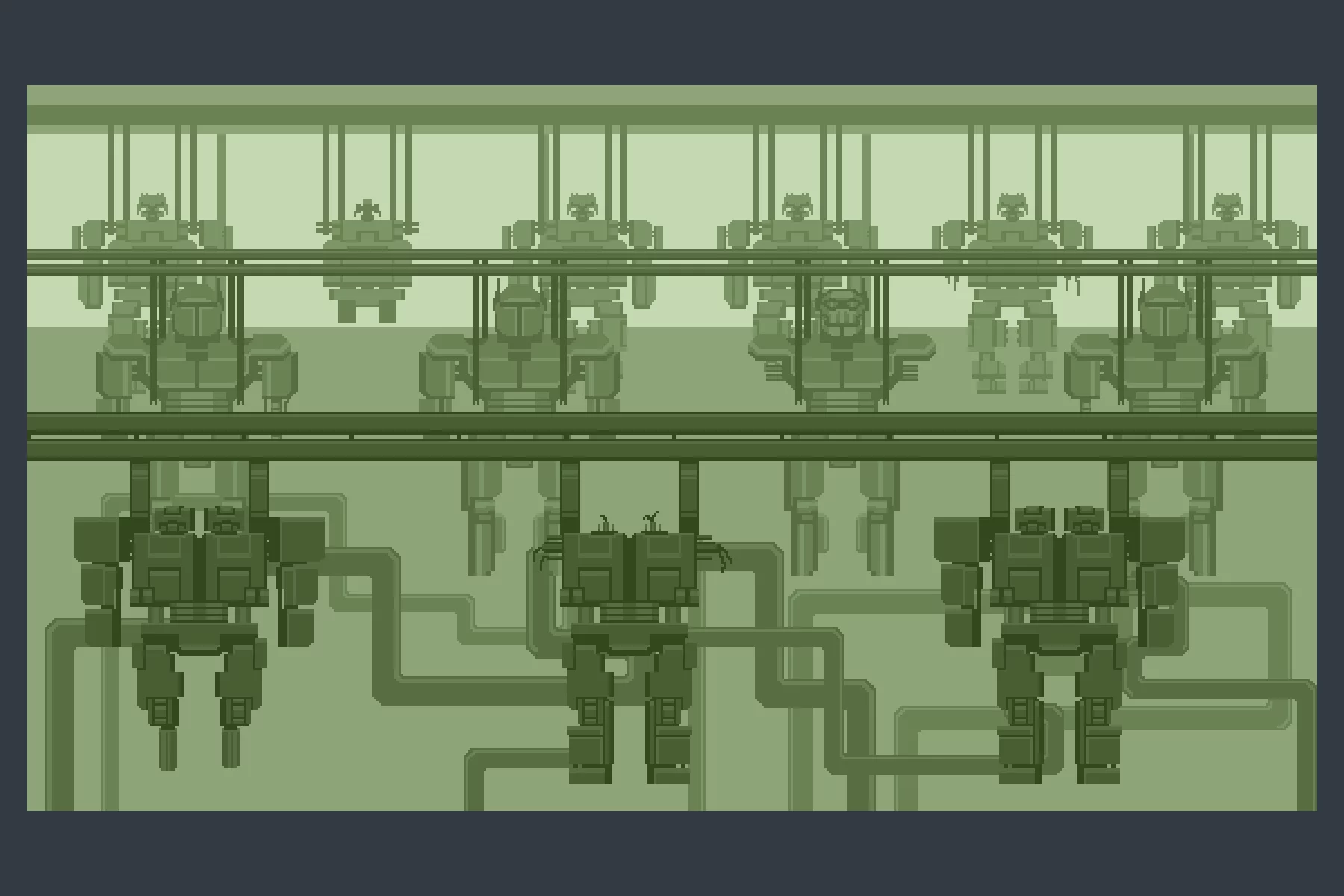 Robot Factory Pixel Game Backgrounds