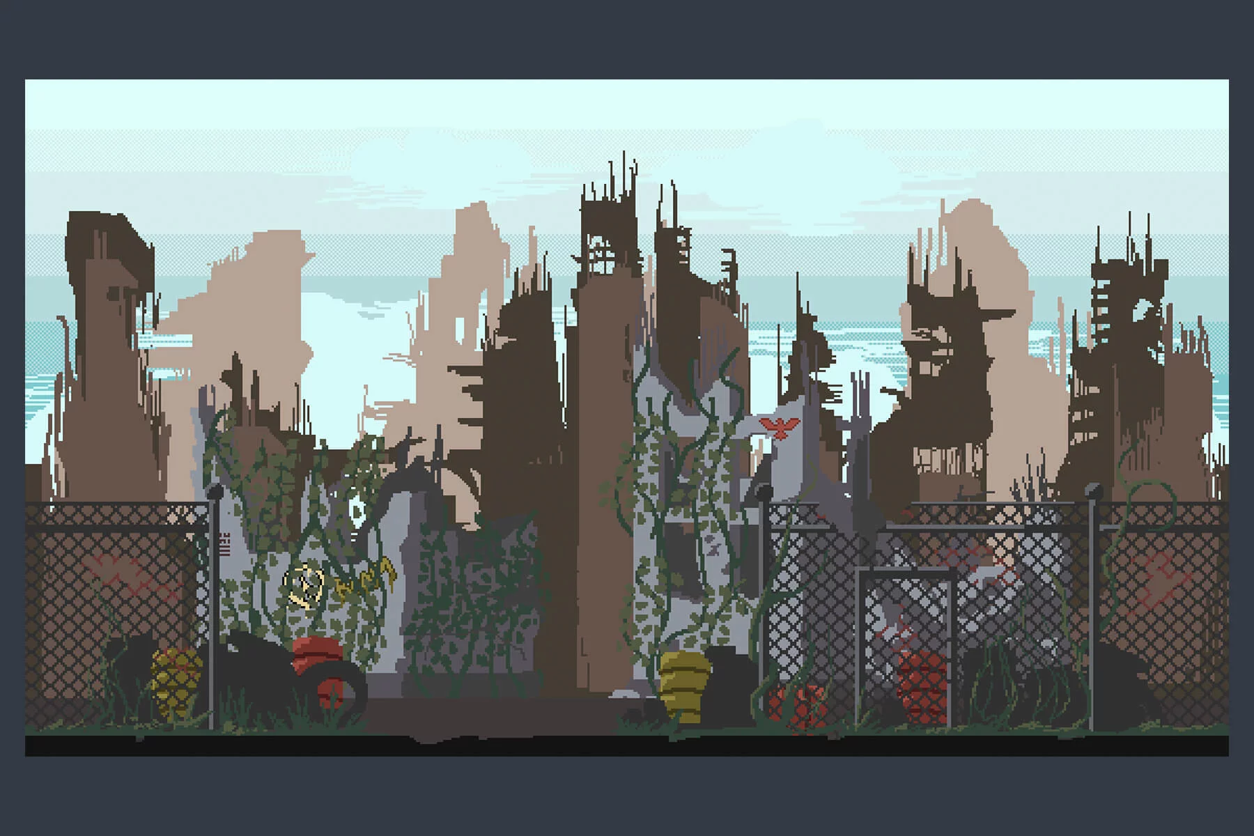 City Ruins Pixel Art Background Pack