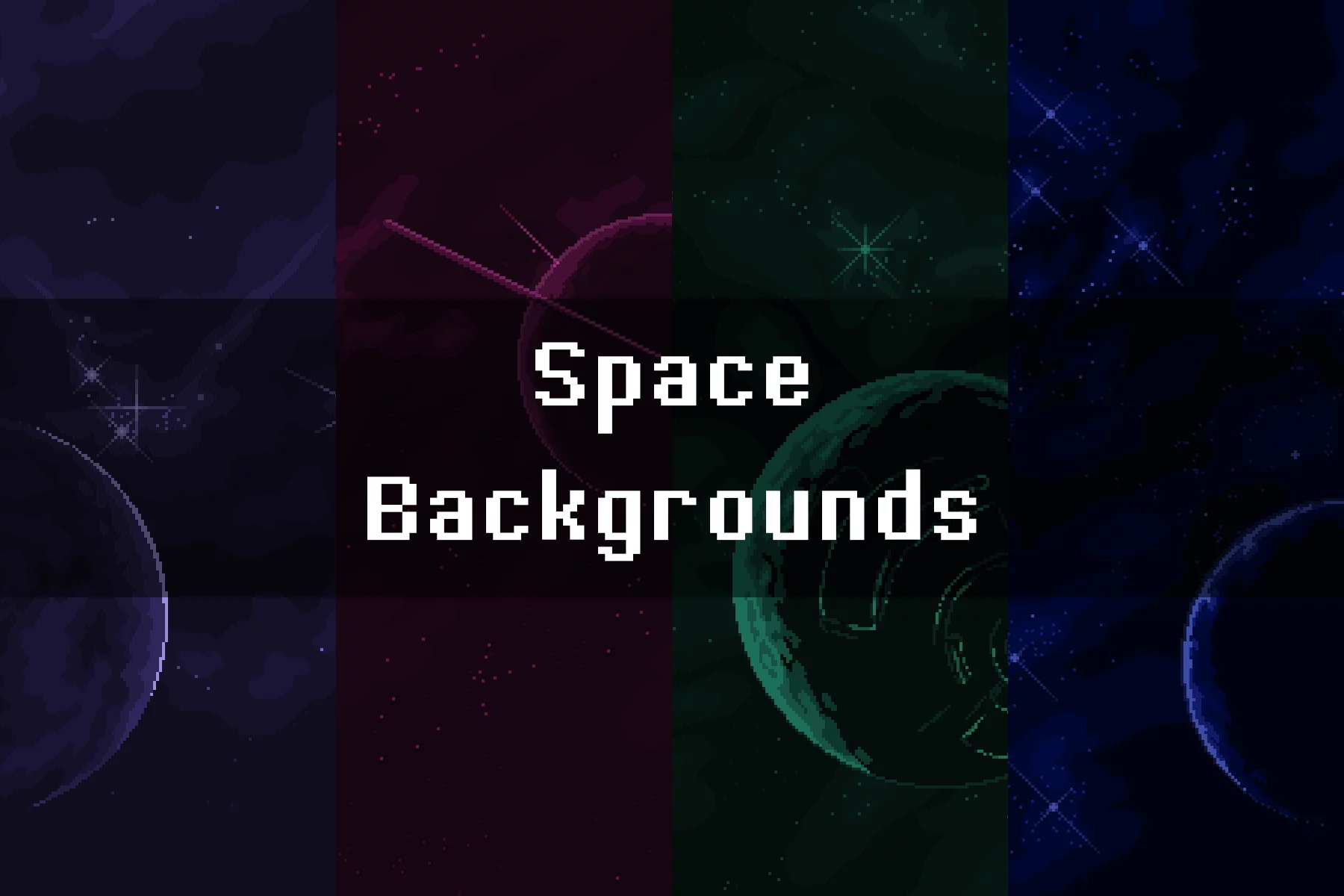 Minimalistic Space Pixel Backgrounds for Video Games