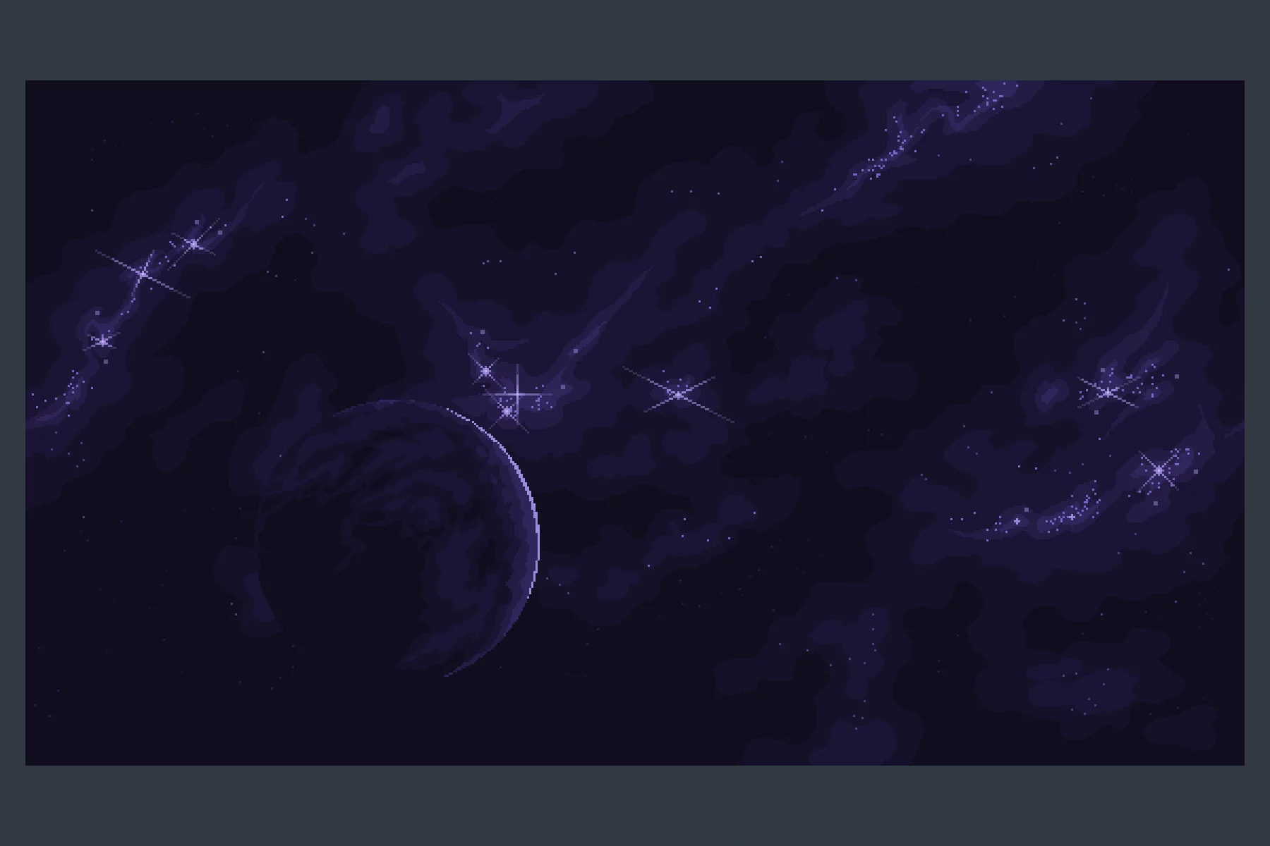 Minimalistic Space Pixel Backgrounds for Video Games