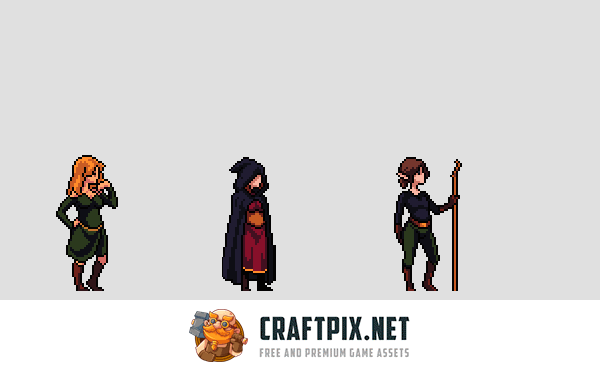 Witch Pixel Character Sprite Sheets Pack
