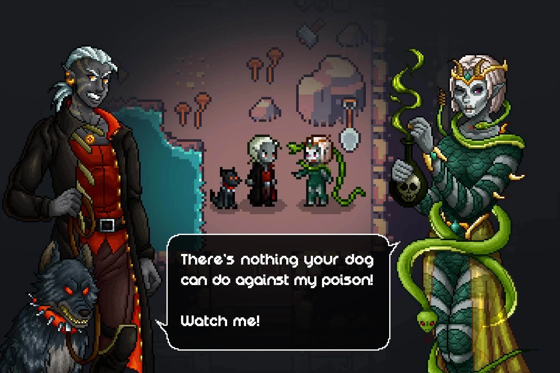 Dark Elf Characters Full Length Pixel Art