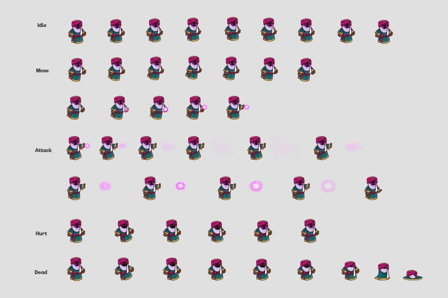 2D Game Support Hero Character Sprite