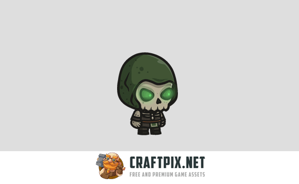 Chibi Skeleton Assassin Character Sprites